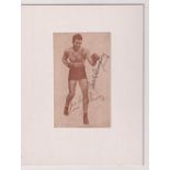 Boxing autograph, Jack Dempsey, a sepia posed imag