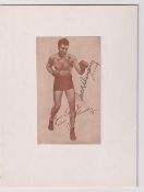 Boxing autograph, Jack Dempsey, a sepia posed imag