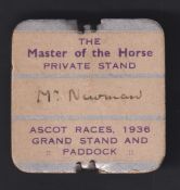 Horseracing, Royal Ascot, a square shaped badge fo