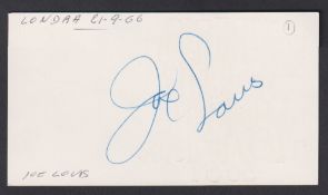 Boxing autograph, Joe Louis, USA, 'The Brown Bombe