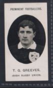 Cigarette card, Taddy, Prominent Footballers (No Footnote), Irish Rugby Union, T G Greeves (vg) (1)