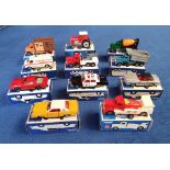 Model Cars, a collection of 11 boxed Tomica vehicles to comprise American Farm Tractor, Ford