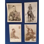 Autographs, a selection of 4 signed photographs and postcards of early 20th Century actors and