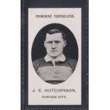Cigarette card, Taddy, Prominent Footballers (No Footnote), Durham City, type card, J.E.