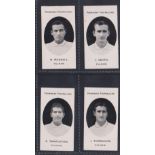 Cigarette cards, Taddy, Prominent Footballers (London Mixture), Fulham, 4 cards, H Russell, J Smith,