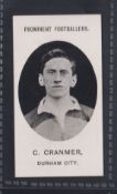 Cigarette card, Taddy, Prominent Footballers (No Footnote), Durham City, type card, C Cranmer (