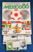 Football stickers, Panini, Mexico 86 unused album with approx. 250 loose stickers (gd/vg)