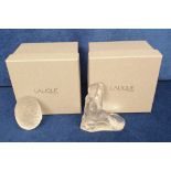 Lalique, 2 boxed glass Lalique ornaments to comprise Statue Sirene Theano mermaid figure ref 1194200