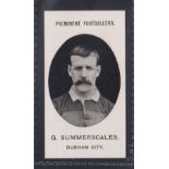 Cigarette card, Taddy, Prominent Footballers (No Footnote), Durham City, type card, G.