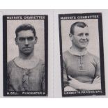 Cigarette cards, Murray's, Footballers, Series H, 2 cards, A Bell & C Roberts both Manchester Utd (