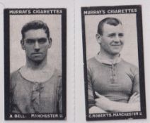 Cigarette cards, Murray's, Footballers, Series H, 2 cards, A Bell & C Roberts both Manchester Utd (