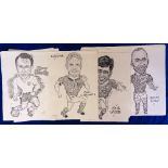 Football, a collection of 49 large Football Caricatures with images by Mike Taylor approx. 42cm x