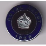 Horseracing, Royal Ascot, circular enamelled Official's badge for 1936 with raised crown