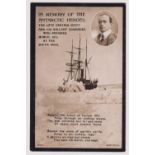 Postcard, Polar Exploration, RP Memoriam card, Captain Scott dies March 1912, with portrait and