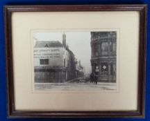 Photograph, Reading, a framed & glazed photo showing Cross St Reading 1887 with J P Ballard