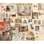 Postcards, Cats, a collection of approx. 40 cat related cards, artist drawn, photographic, Christmas