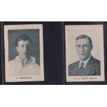 Cigarette cards, South Africa, Hartley's Tobacco Co, South African English Cricket Tour, 1929, two