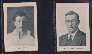 Cigarette cards, South Africa, Hartley's Tobacco Co, South African English Cricket Tour, 1929, two