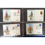 Commemorative covers, a Royal Engineers Cover album containing a collection of 76 commemorative