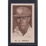 Trade card, Australia, MacRobertson's, Australian Sporting Series, type card, Cricket, W A Brown (
