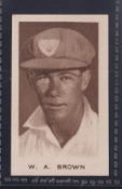 Trade card, Australia, MacRobertson's, Australian Sporting Series, type card, Cricket, W A Brown (