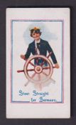 Cigarette card, G Prudhoe, Army Pictures, Cartoons, etc type card 'Steer Straight for Germany' (sl
