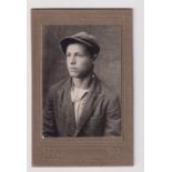 Photograph, Eastern Europe, a scarce quality photo portrait of young man in cap, 2.5 x3”, laid