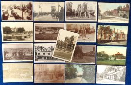 Postcards, Surrey, a Kingston-upon-Thames mix of approx. 17 cards with RPs of Kinston Bridge the