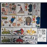 Postcards, Cut Outs, 17 cards to comprise 2 Tuck's (Nursery Rhymes Dressing Dolls Series 3 and