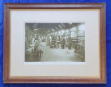 Golf photograph, a large framed and glazed reproduction of an earlier image showing 'Clubmaking,