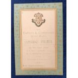 Rowing, a scarce ticket for the Oxford and Cambridge boat race on 20 March 1890, for admittance to
