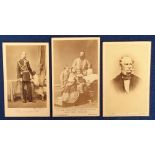 Photographs, Cartes de Visite, Royalty, 3 cards to comprise 2 of King Wilhelm I King of Prussia