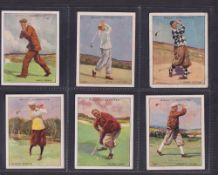 Cigarette cards, 4 'L' size sets, Wills, Famous Golfers, Golfing, Racehorses & Jockeys 1938 and