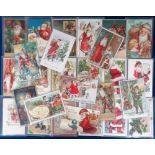 Postcards, Father Christmas, 26 cards of Santa Claus to comprise 2 Hold To Light (one with bent