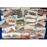 Postcards, Rail, approx. 35 cards to comprise French rail cards featuring 15 stations and 7 locos