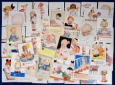 Postcards, Mabel Lucie Attwell, 80 children's cards featuring puppies, kittens, romance, babies,