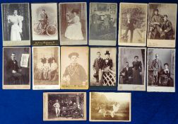 Photographs, Cabinet Cards, 14 photographs to include interiors, sailor, wheel chair, bicycle,