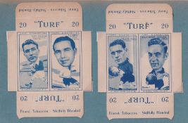 Cigarette cards, Carreras Turf Slides, Famous Footballers, (set, 50 cards) (all in un-cut pairs) (
