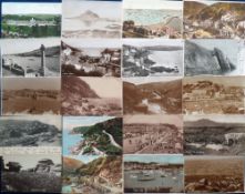 Postcards, Devon and Cornwall, approx. 240 cards RPs, printed and artist drawn to include views of
