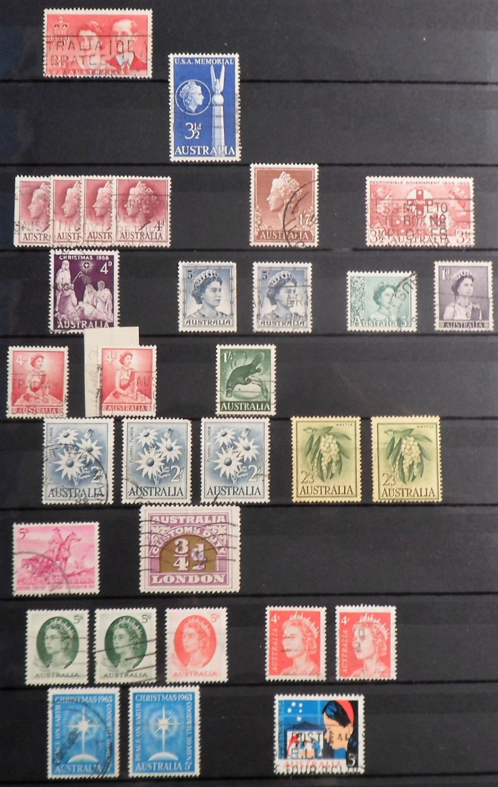 Stamps, Collection of Australia, New Zealand, Malaya, Malta & South Africa housed in a maroon - Image 5 of 30