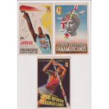 Athletics postcards, 1951 Pan-American Games Buenos Aires Argentina, 3 contemporary cards, pole
