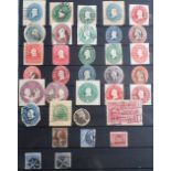 Stamps, Collection of USA stamps 1851-1960, used, housed in a red stockbook. 100s