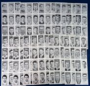 Trade cards, Thomson, Football Stars of 1959, 3 complete sets all on uncut sheets of 12 or 8