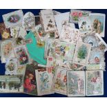 Ephemera, Victorian Greetings Cards, a collection of 60+ cards to include lace edged, padded,