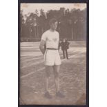 Olympics, London 1908, a postcard showing USA athlete Harry Porter High Jump Gold medal winner