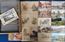 Postcards, Artist Drawn, a collection of 430+ cards to include A.R. Quinton (approx. 100), Jotter,