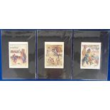 Ephemera, Louis Wain, 3 colourful 1907 book illustrations showing variously Tom, Friskers, Wink, Sir