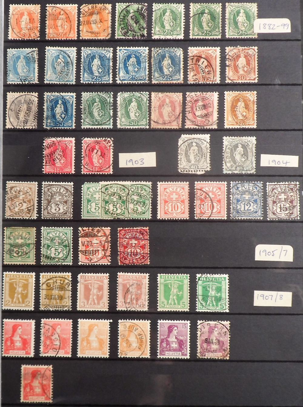 Stamps, Collection of Swiss 1850-1972 housed in a black stockbook together with a collection of - Image 3 of 8