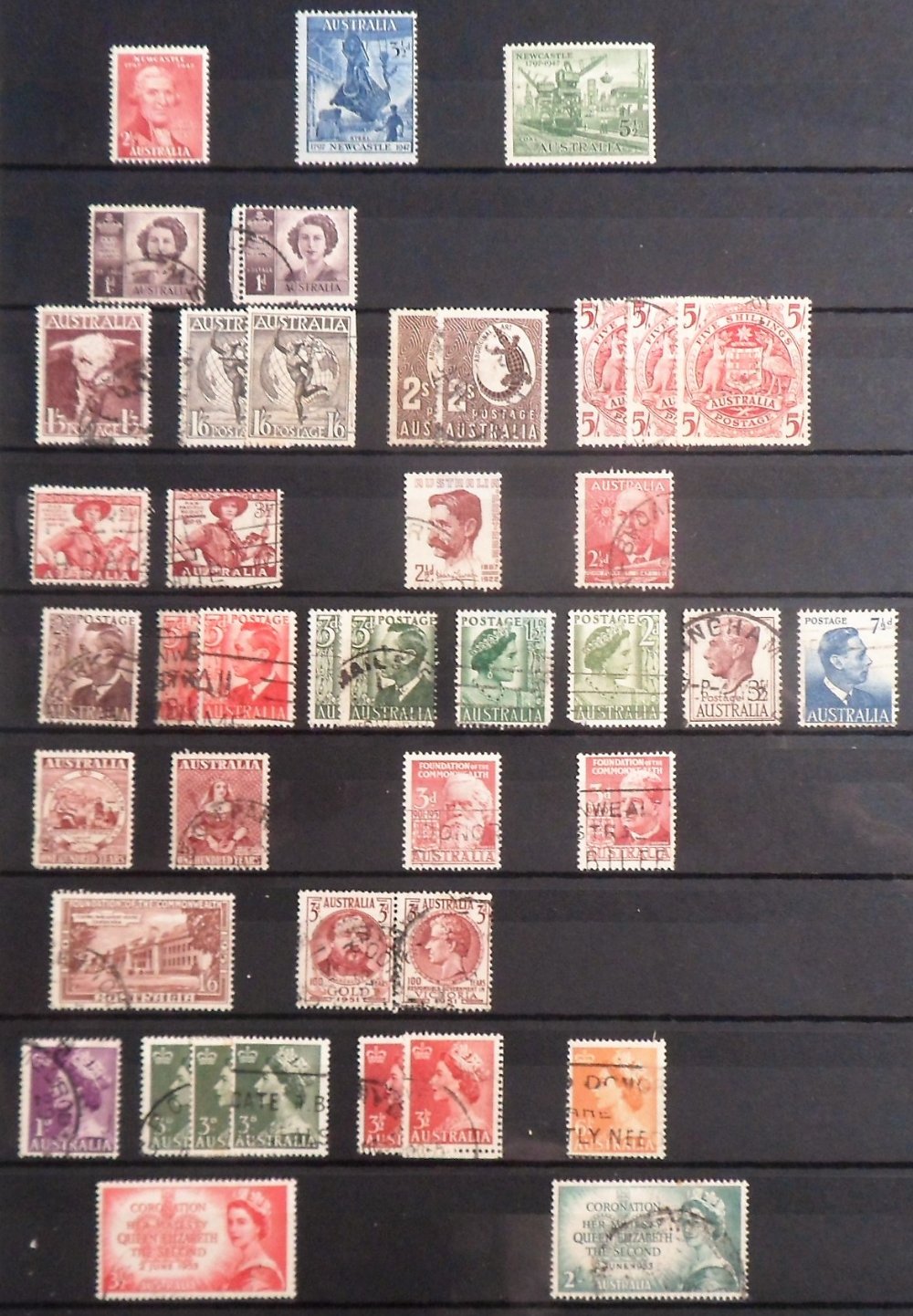 Stamps, Collection of Australia, New Zealand, Malaya, Malta & South Africa housed in a maroon - Image 4 of 30