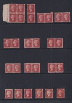 Stamps, QV collection of mint 1d red plates, extremely well centered for this issue, comprising